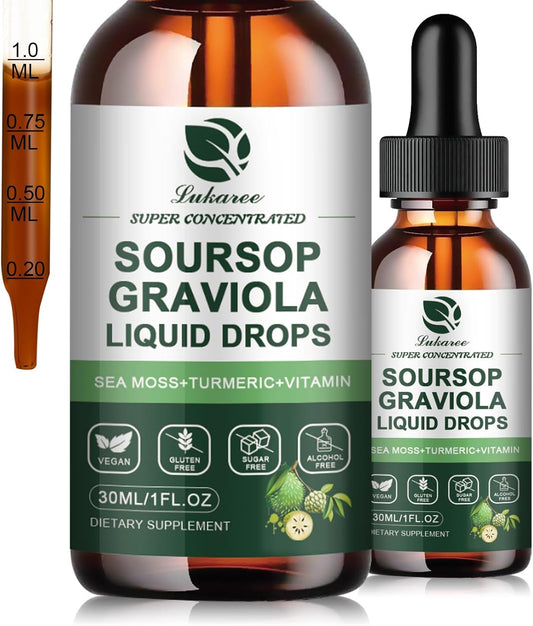 Soursop Graviola Leaf Extract + Sea Moss Liquid Drops – Immune & Cell Support