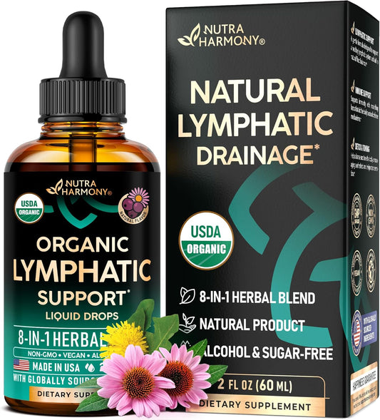 Best Organic Lymphatic Drainage Drops – 8 Herbal Blend for Detox & Immune Support