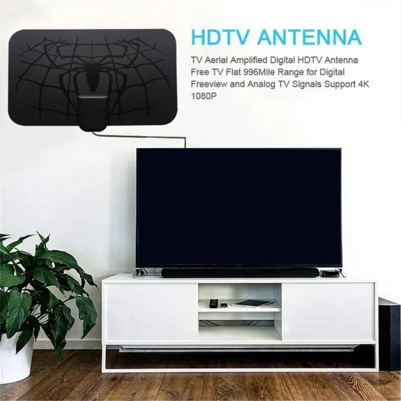 SPIDER PATTERN NEW HDTV CABLE ANTENNA 4K (5G CHIP, 🌎 CAN BE USED WORLDWIDE)