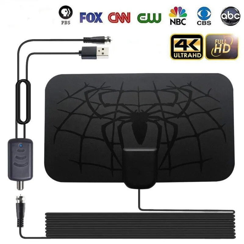 SPIDER PATTERN NEW HDTV CABLE ANTENNA 4K (5G CHIP, 🌎 CAN BE USED WORLDWIDE)
