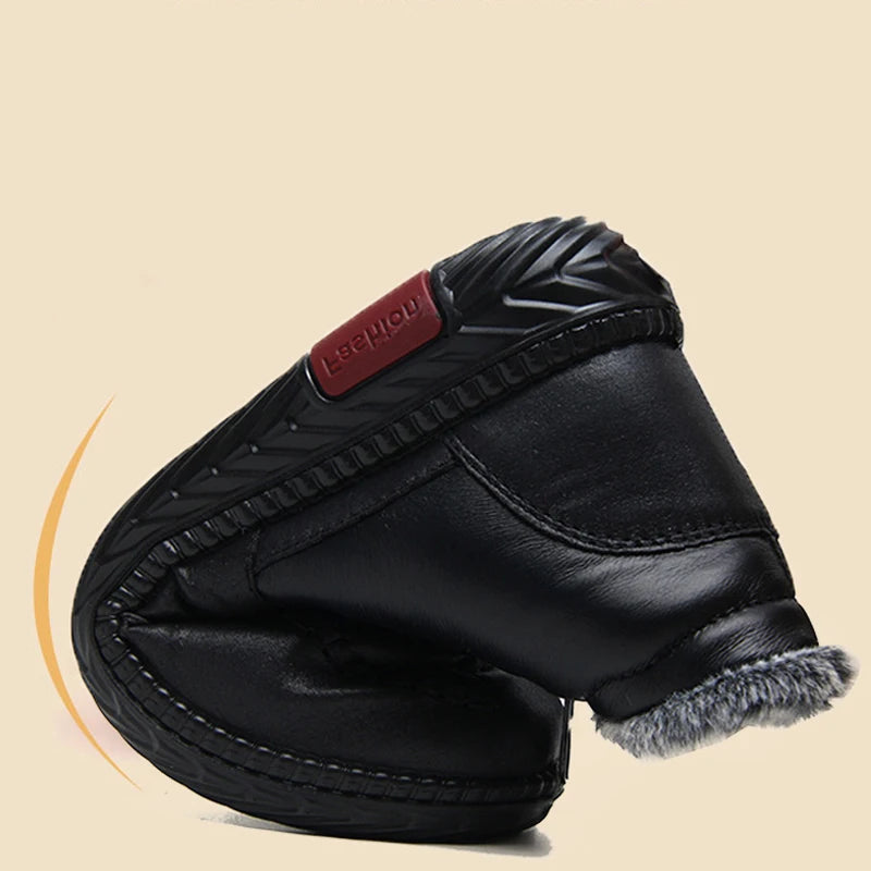 Women's Waterproof Non-slip Cotton Leather Boots