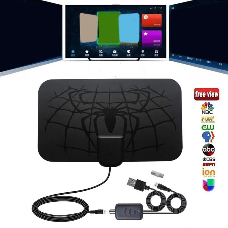 SPIDER PATTERN NEW HDTV CABLE ANTENNA 4K (5G CHIP, 🌎 CAN BE USED WORLDWIDE)