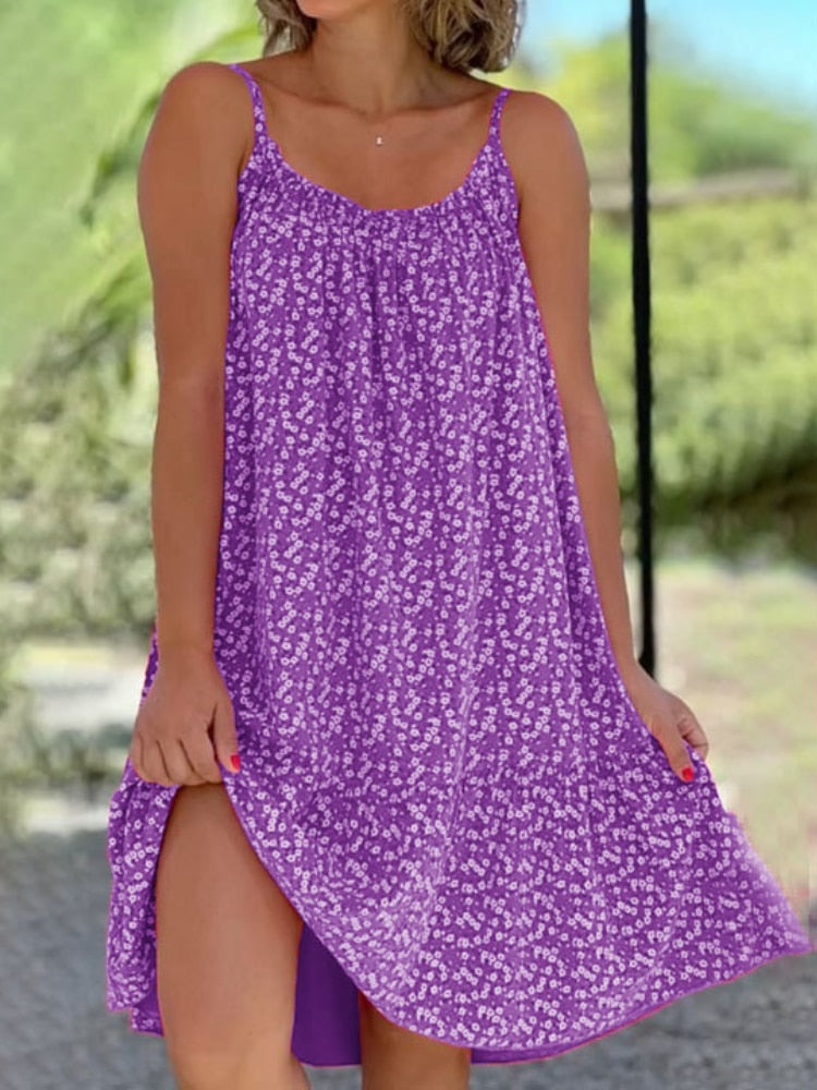 CAMIBLOOM – FLORAL PRINTED CAMISOLE DRESS