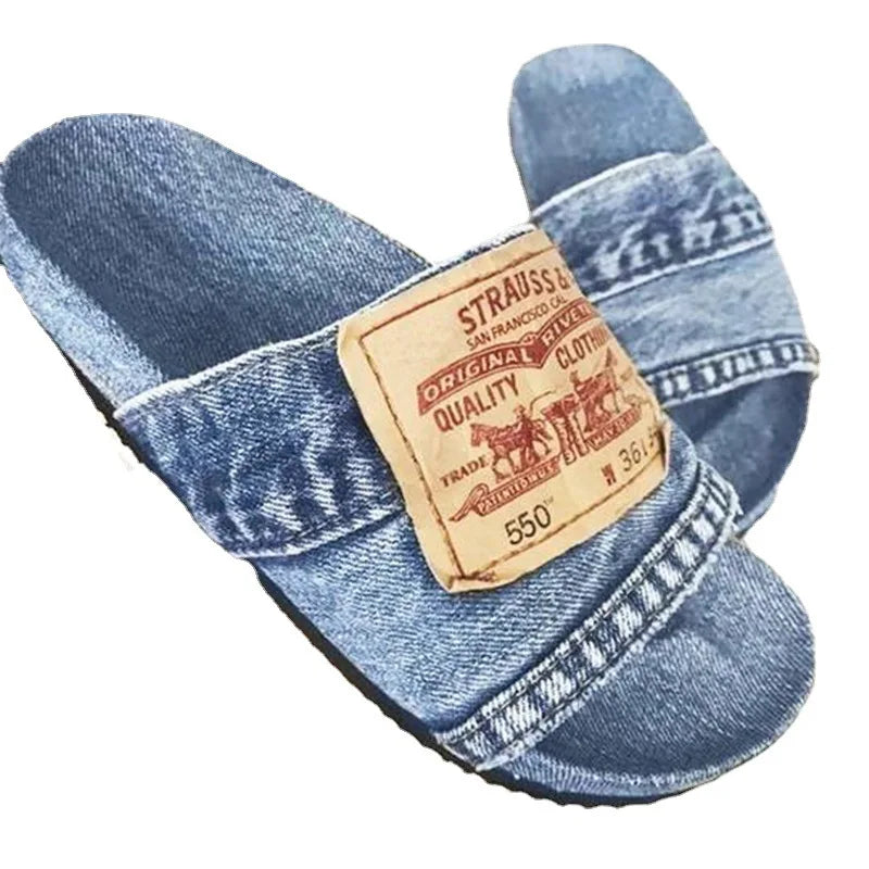 VINTAGE DENIM SLIDES