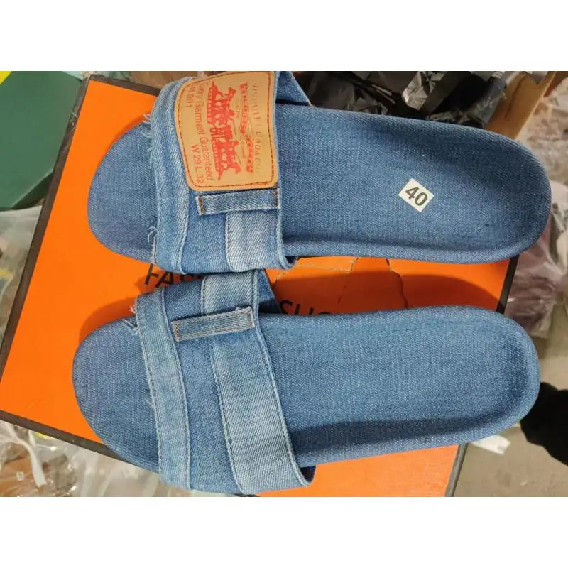 VINTAGE DENIM SLIDES