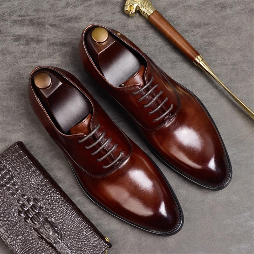 Italian Style High Quality Men formal shoes genuine leather oxford shoes 2019