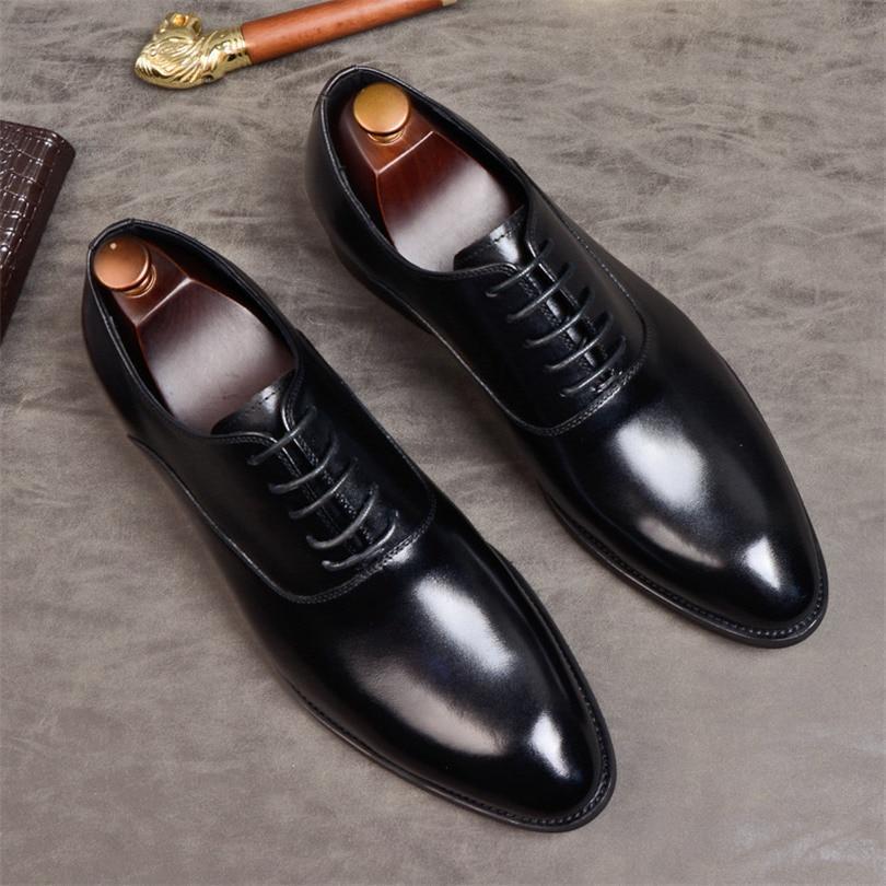 Italian Style High Quality Men formal shoes genuine leather oxford shoes 2019
