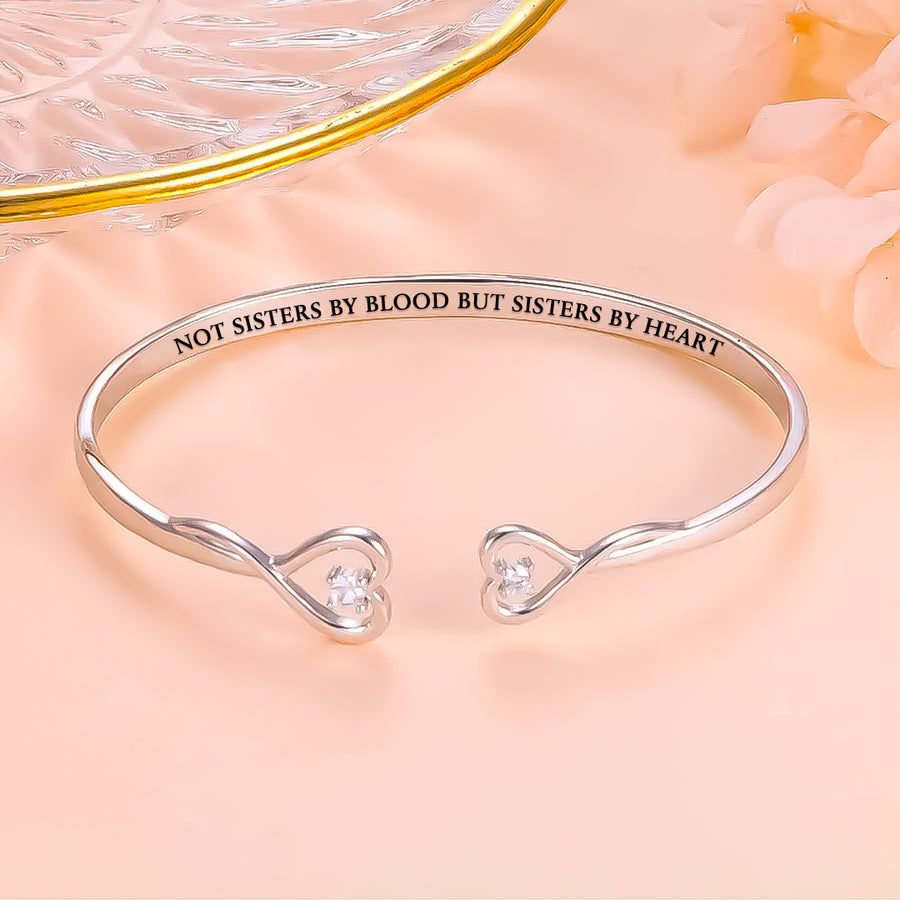 FOR FRIEND - NOT SISTERS BY BLOOD BUT SISTERS BY HEART HEART STYLE BRACELET