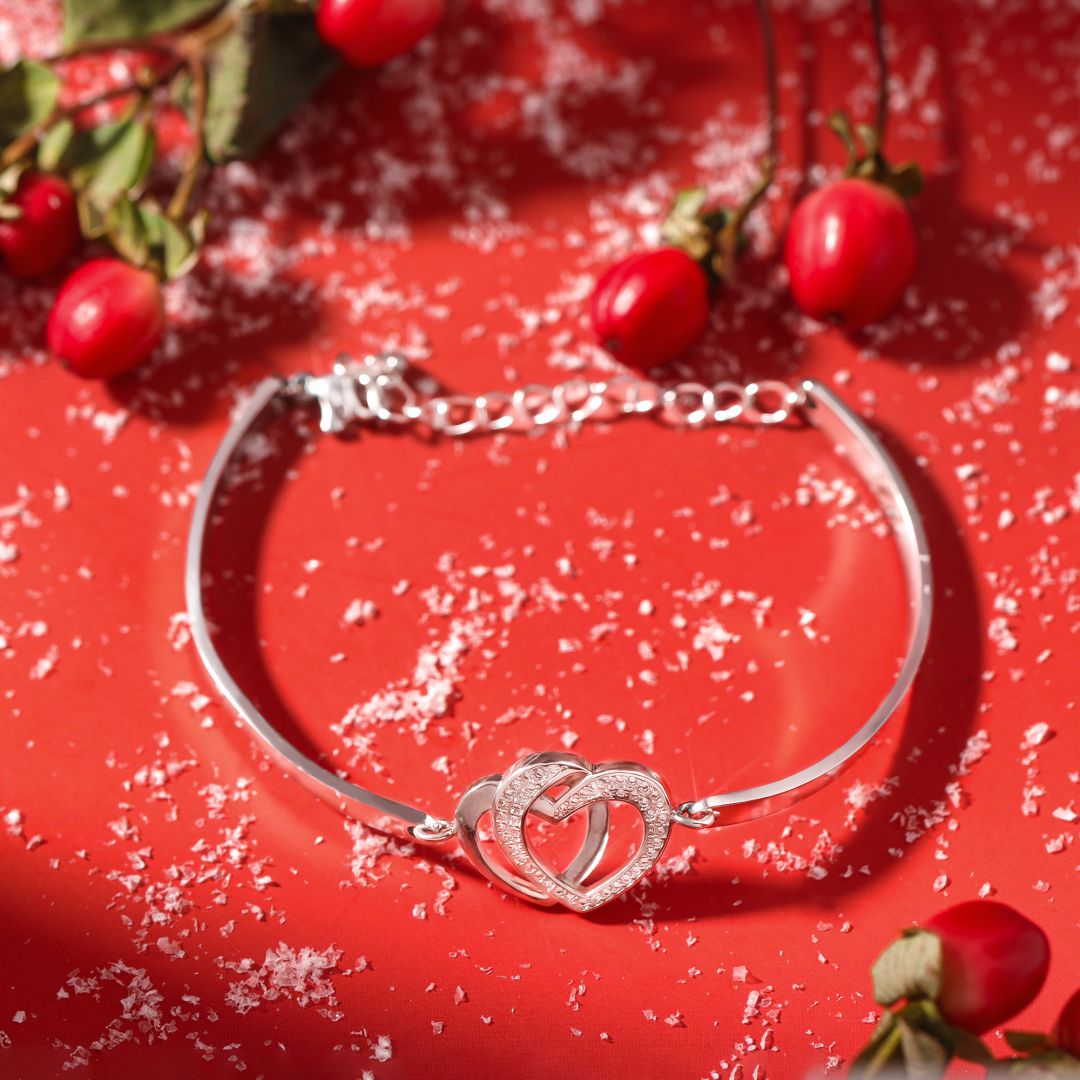 FOREVER LINKED TOGETHER DOUBLE HEART BRACELET