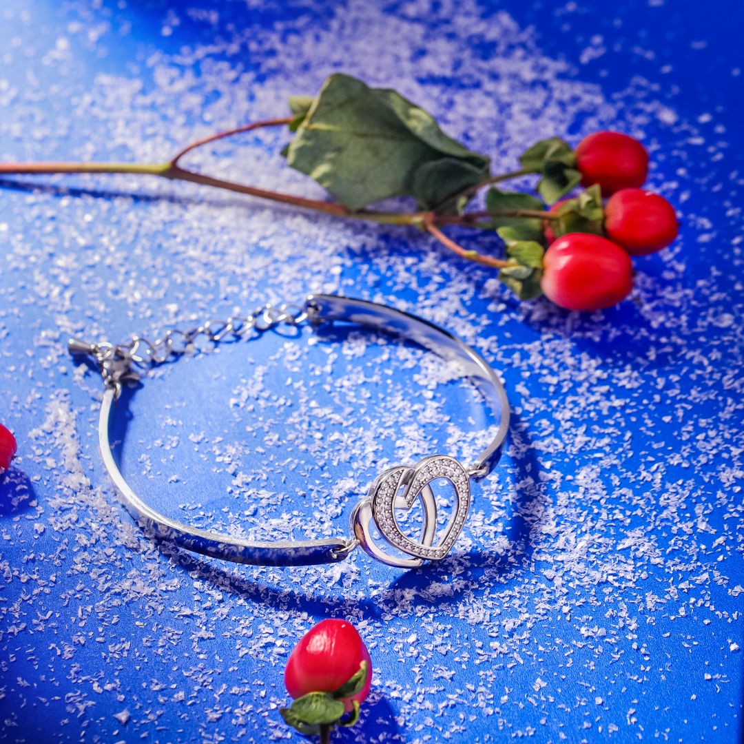 FOREVER LINKED TOGETHER DOUBLE HEART BRACELET