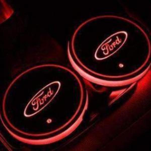 LED CAR LOGO CUP LIGHTS 7 COLORS CHANGING (2 PCS)