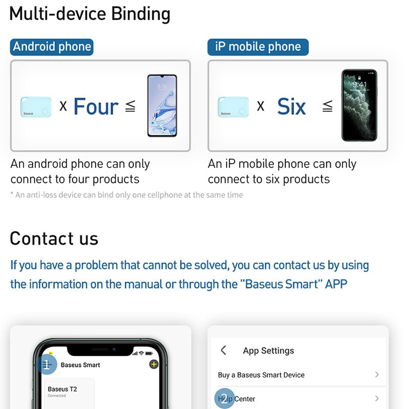 Acetag Smart Anti-lost Alarm Bluetooth Tracker for Key, Wallet