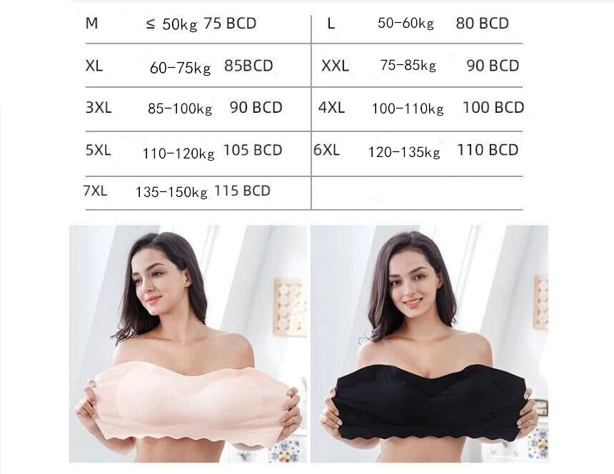 PLUS SIZE STRAPLESS INVISIBLE PUSH UP BRA