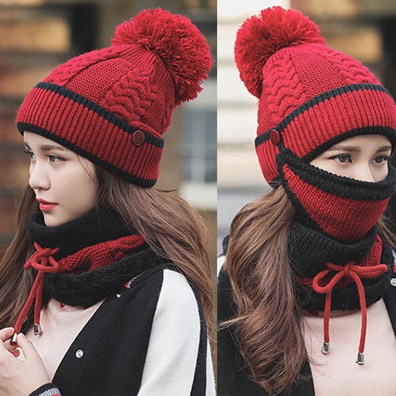 3PCS Womens Winter Scarf Set