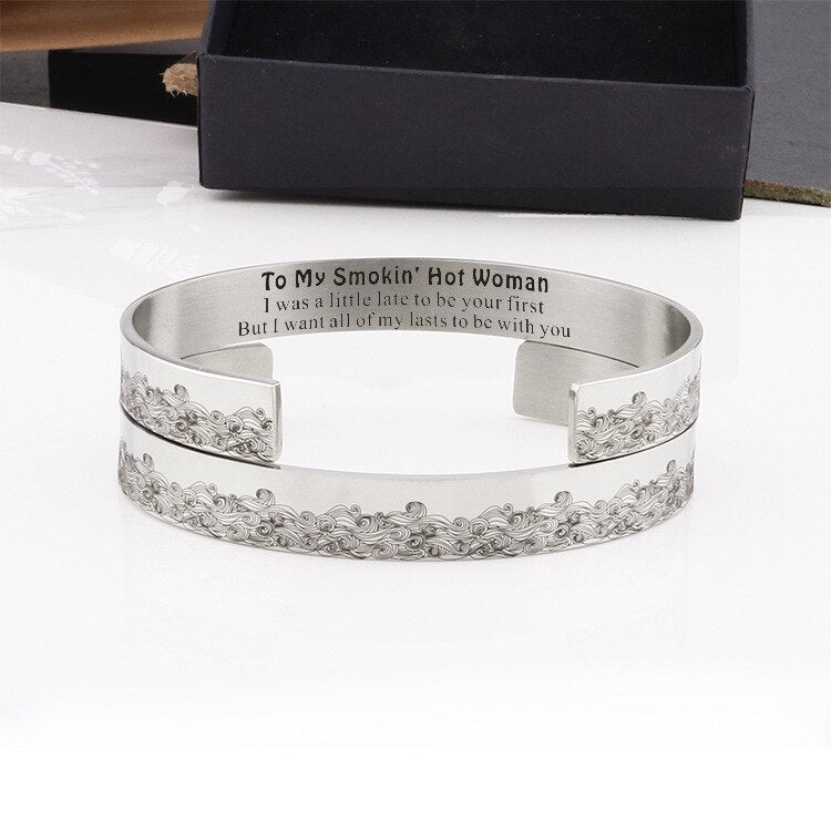 FOR LOVE - TO MY SMOKIN' HOT WOMAN WAVE CUFF BRACELET