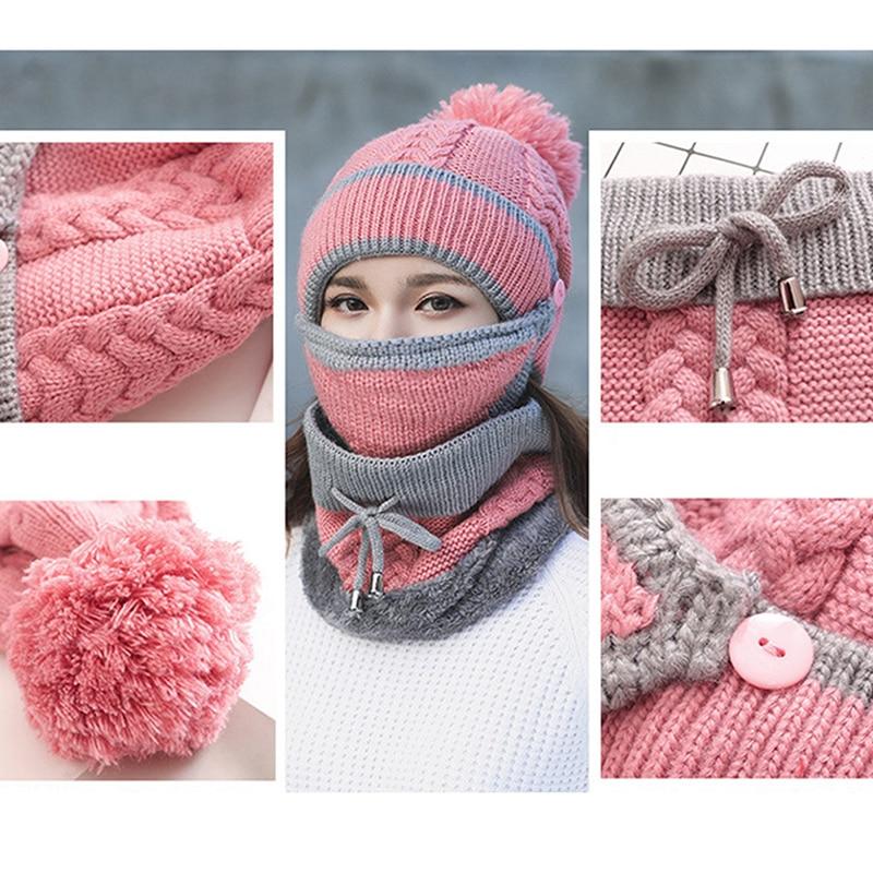 3PCS Womens Winter Scarf Set