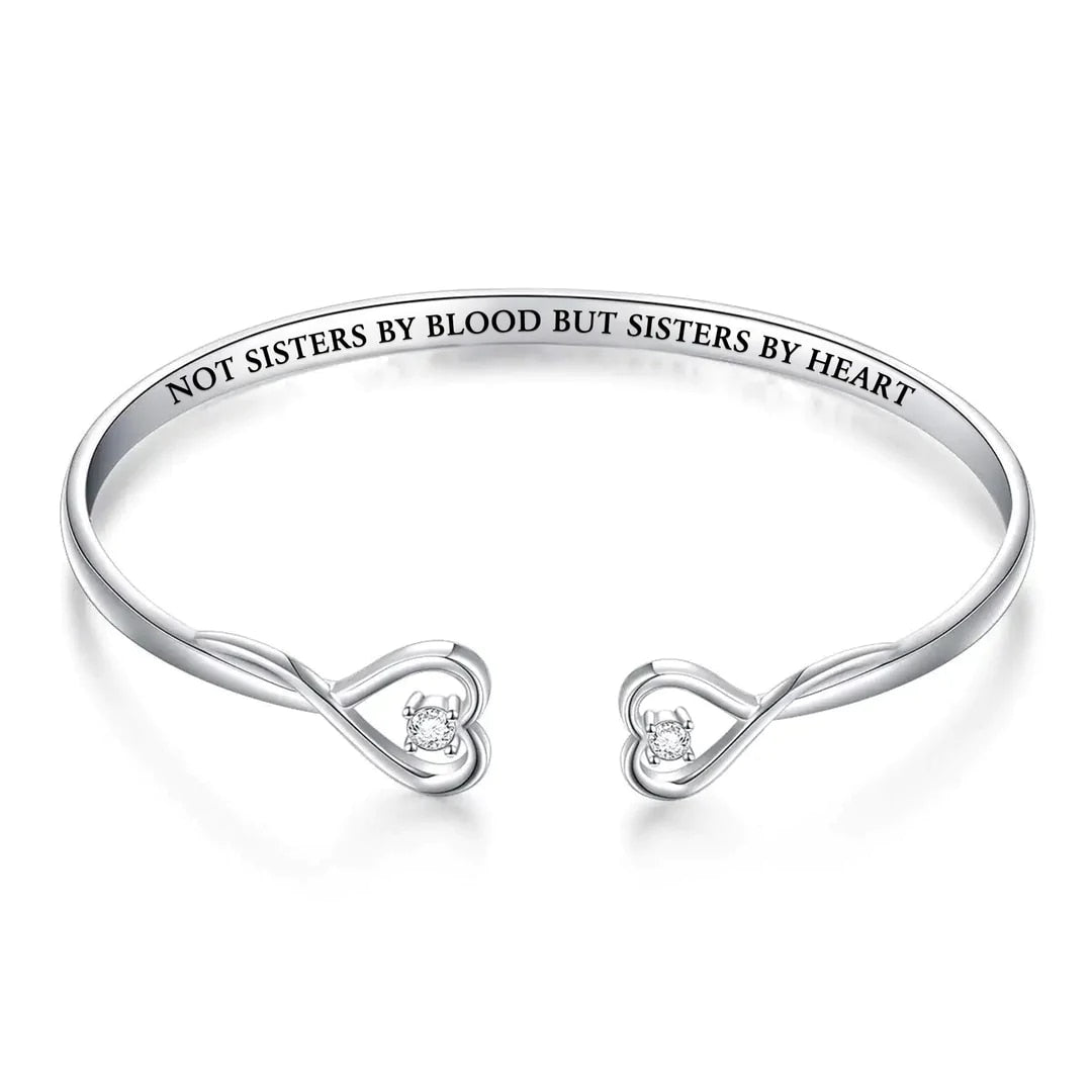 FOR FRIEND - NOT SISTERS BY BLOOD BUT SISTERS BY HEART HEART STYLE BRACELET
