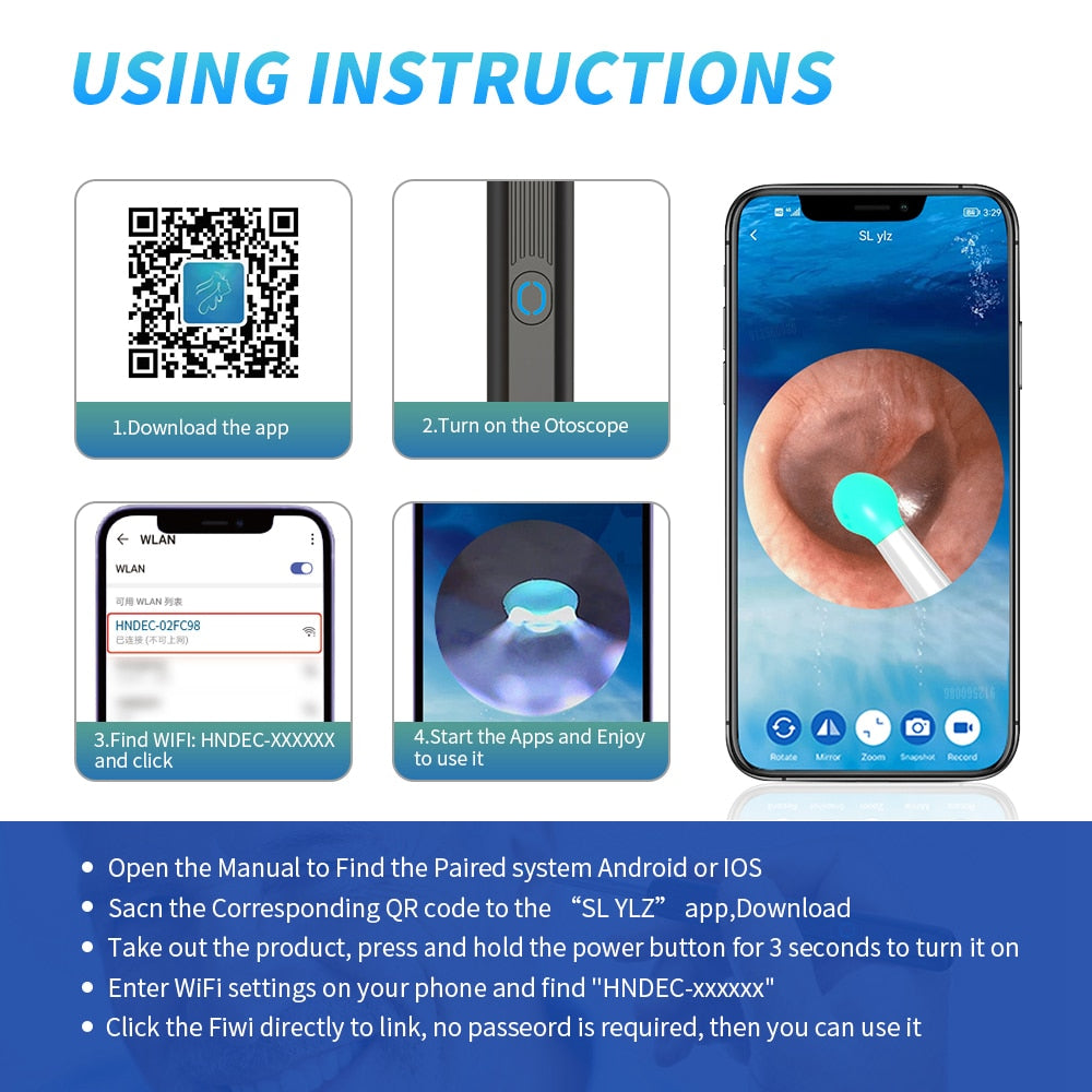 At-Home Wi-Fi OtoScope Ear Wax Remover