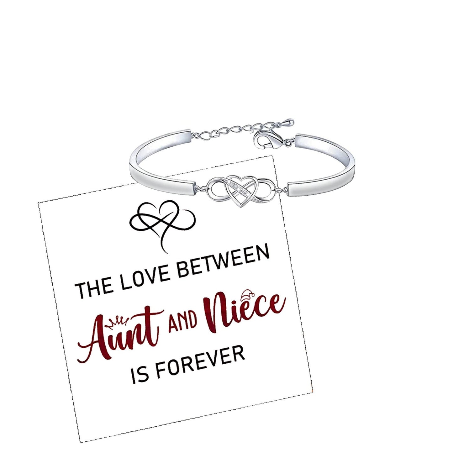 THE LOVE BETWEEN AUNT & NIECE/FRIENDS/GRANDMOTHER&GRANDDAUGHTER IS FOREVER HEART BRACELET