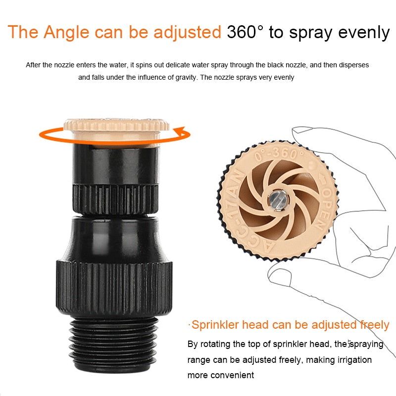 360° ROTATION AUTO IRRIGATION SYSTEM GARDEN LAWN SPRINKLER PATIO, COVERAGE DIAMETER 65FT