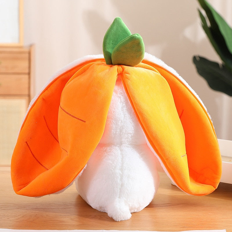 Reversible Carrot Strawberry Bunny Plushies