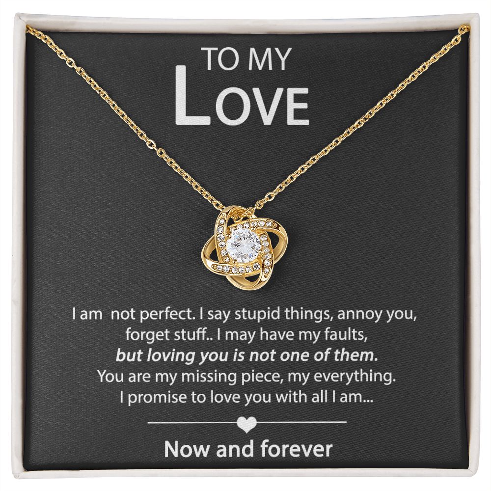 WHITE GOLD NECKLACE - WITH REAL ROSE - TO MY LOVE