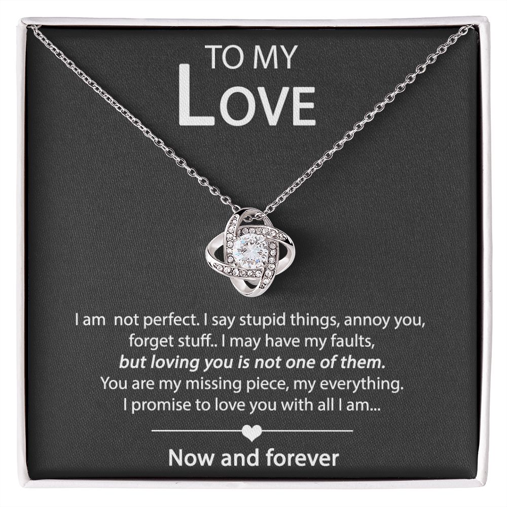 WHITE GOLD NECKLACE - WITH REAL ROSE - TO MY LOVE