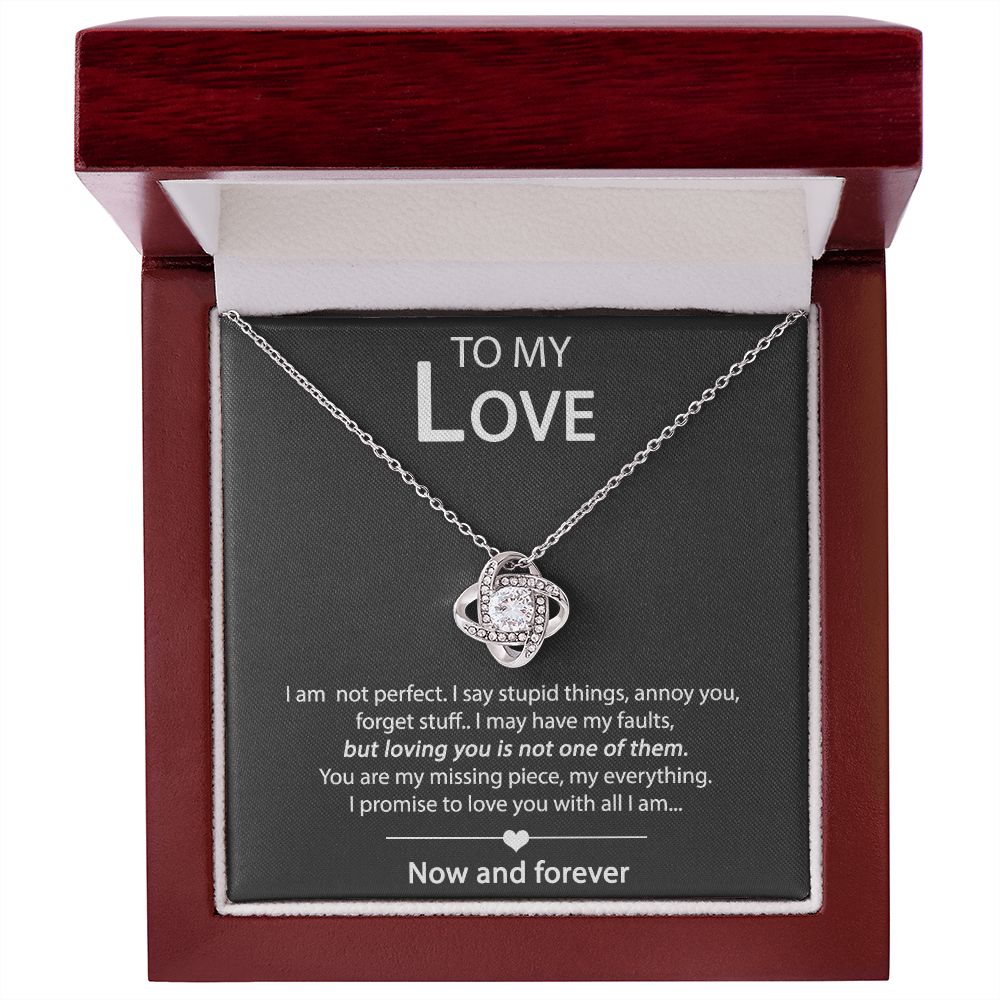 WHITE GOLD NECKLACE - WITH REAL ROSE - TO MY LOVE