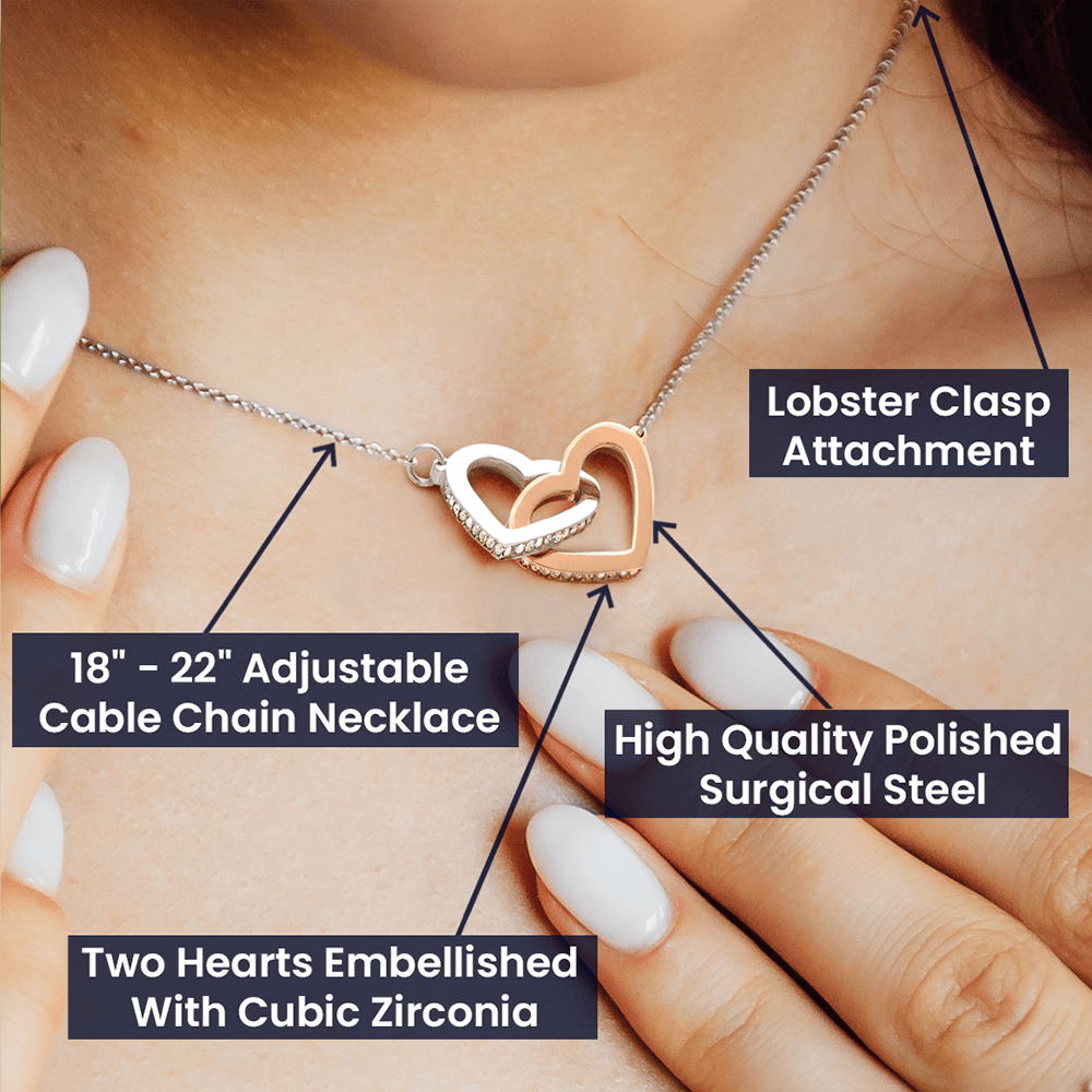 BIRTHDAY INTERLOCKING HEARTS NECKLACE FOR WIFE