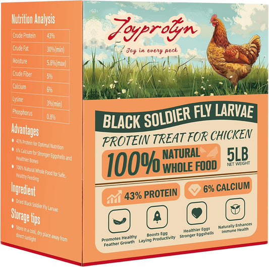 Non-GMO Dried Black Soldier Fly Larvae – High Protein & Calcium Treat for Chickens