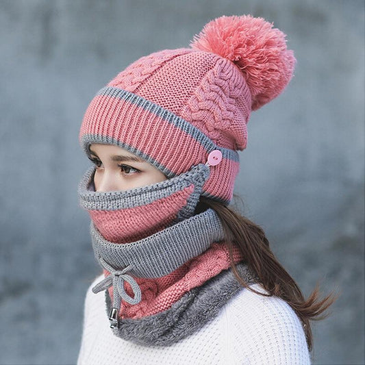 3PCS Womens Winter Scarf Set