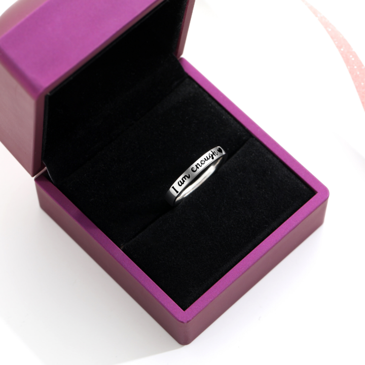Awareness Avenue 'I Am Enough' 925 Sterling Silver Ring
