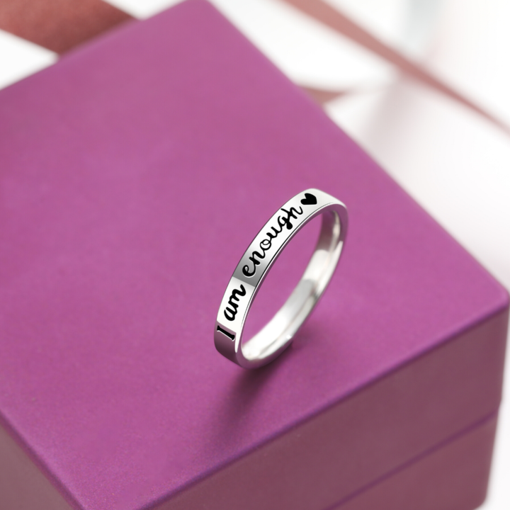 Awareness Avenue 'I Am Enough' 925 Sterling Silver Ring