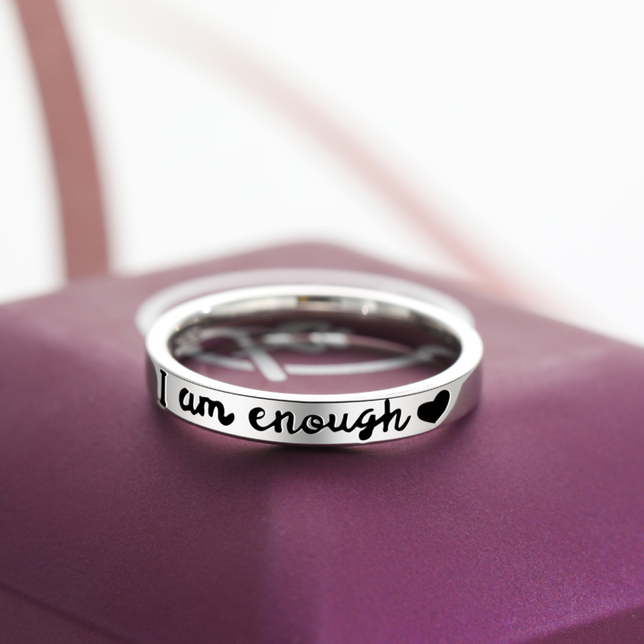 Awareness Avenue 'I Am Enough' 925 Sterling Silver Ring