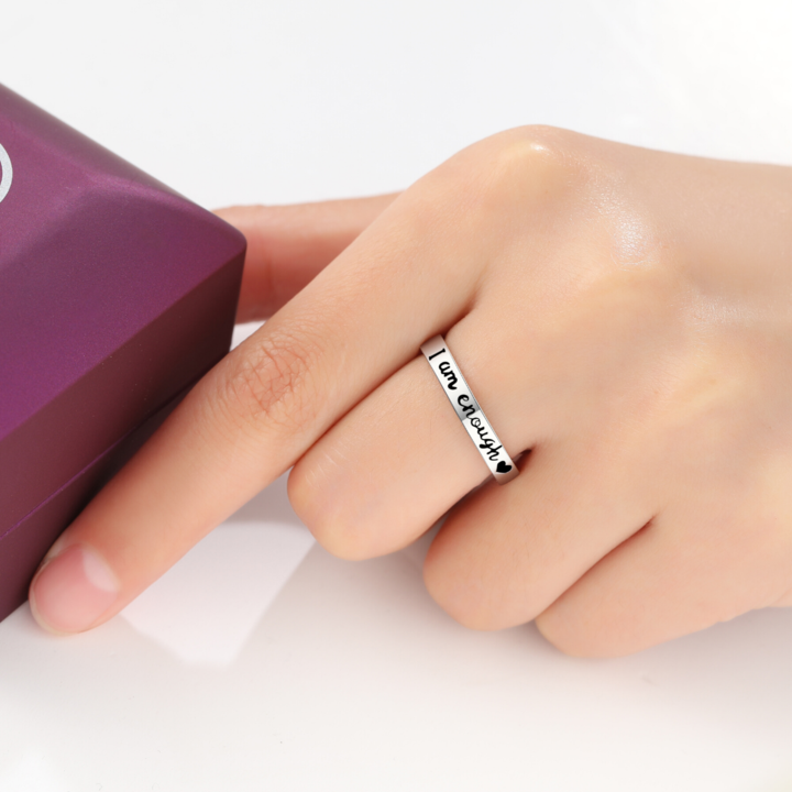 Awareness Avenue 'I Am Enough' 925 Sterling Silver Ring