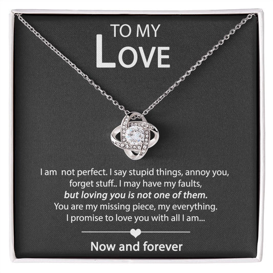 WHITE GOLD NECKLACE - WITH REAL ROSE - TO MY LOVE