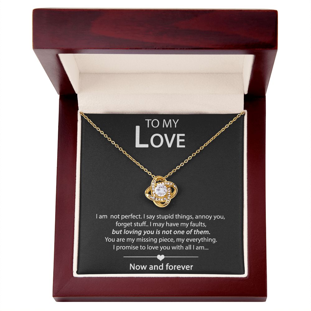 WHITE GOLD NECKLACE - WITH REAL ROSE - TO MY LOVE